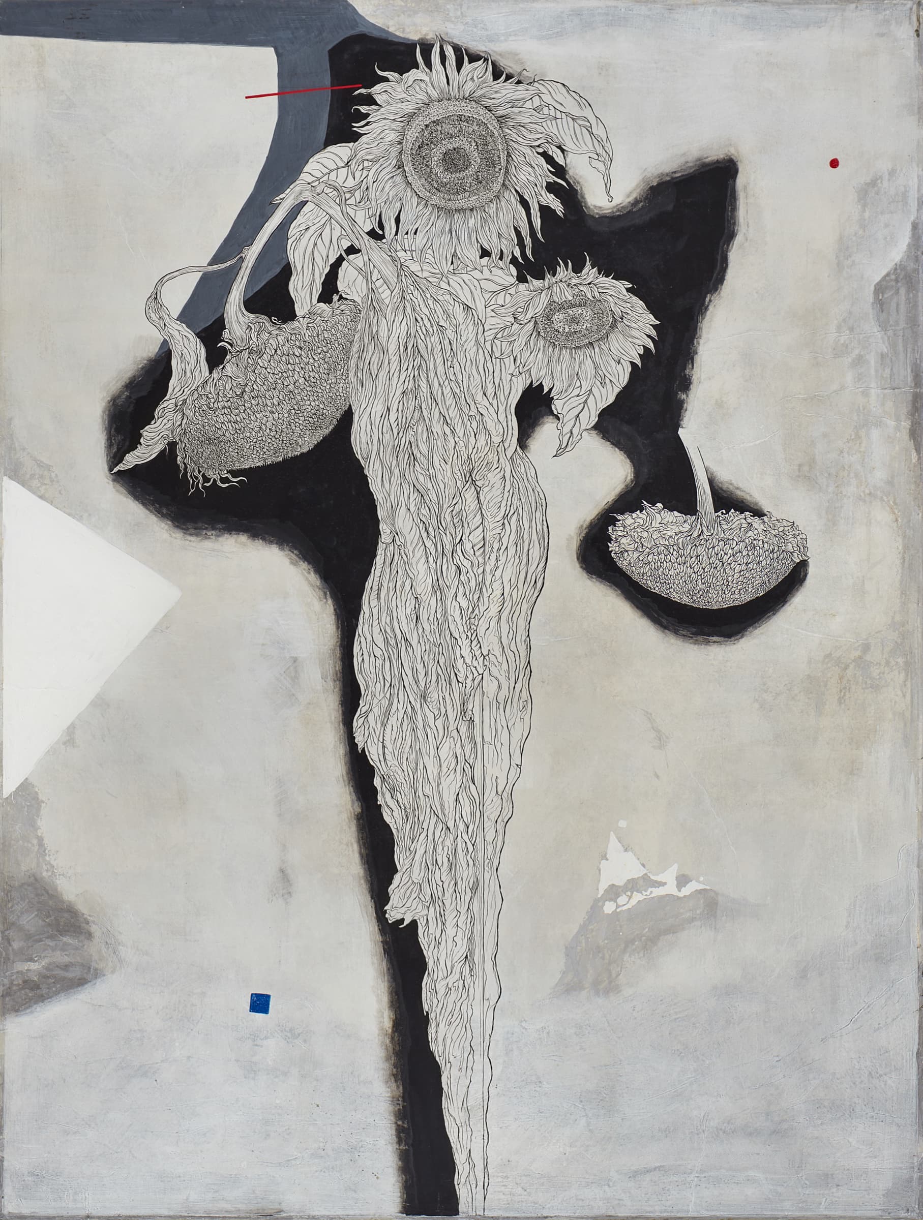 加藤弘光《時の流れに》1993年 紙本墨画着色 226 × 171 cm