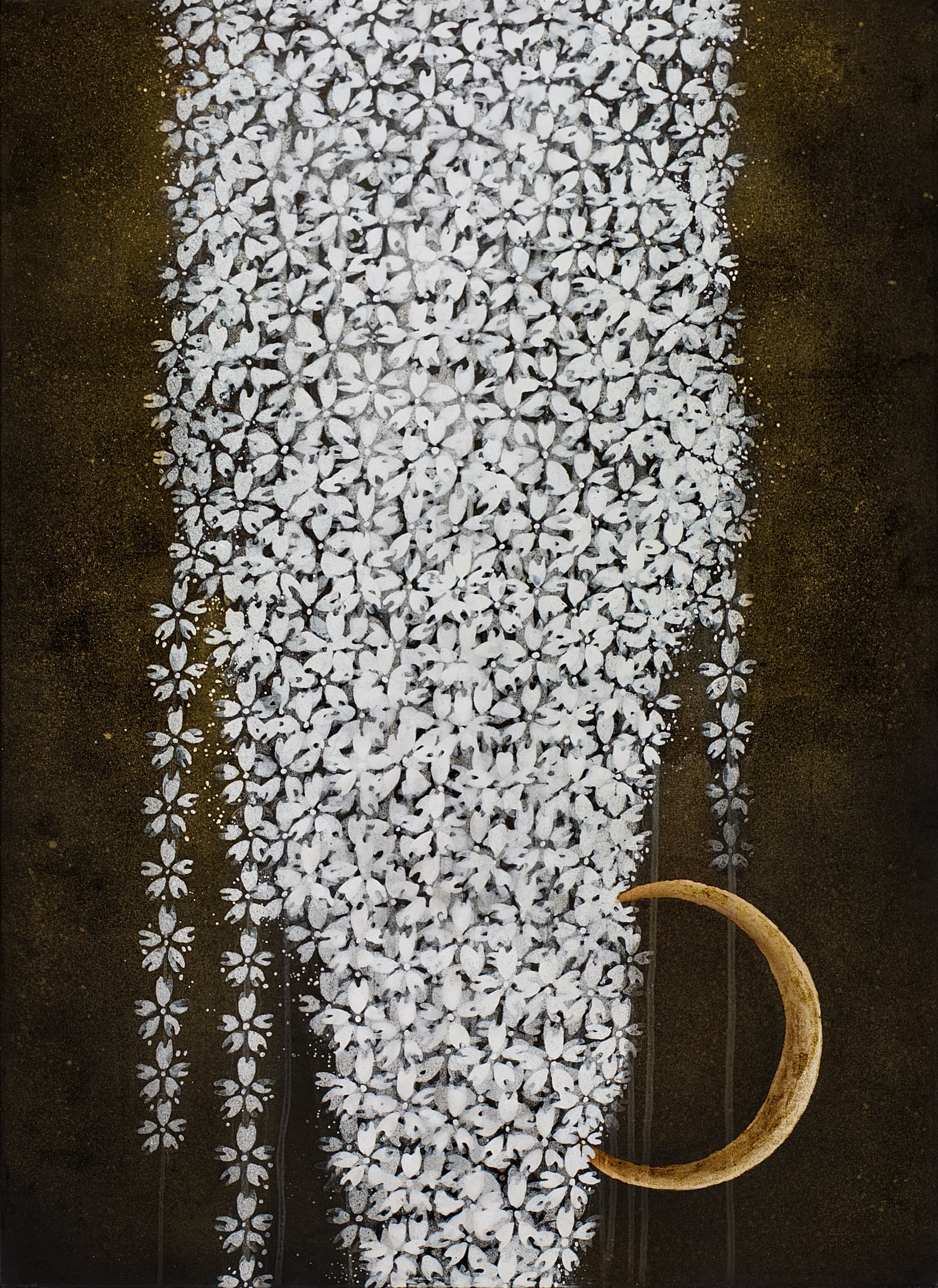 加藤弘光《佐保姫》2016年 紙本墨画金彩着色 72.8 × 53 cm