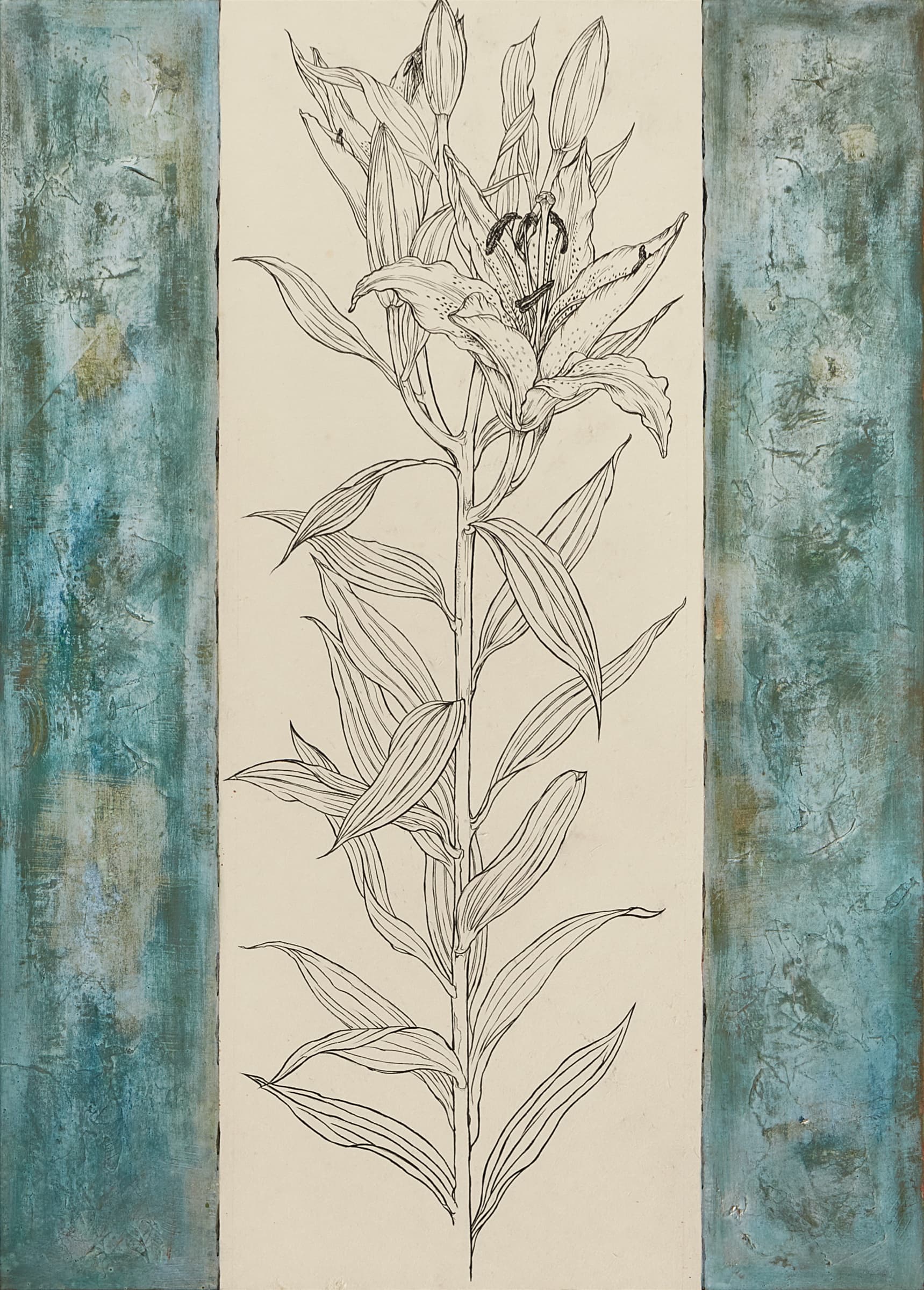 加藤弘光《央》2005年 紙本墨画金彩着色 91 × 65.2 cm