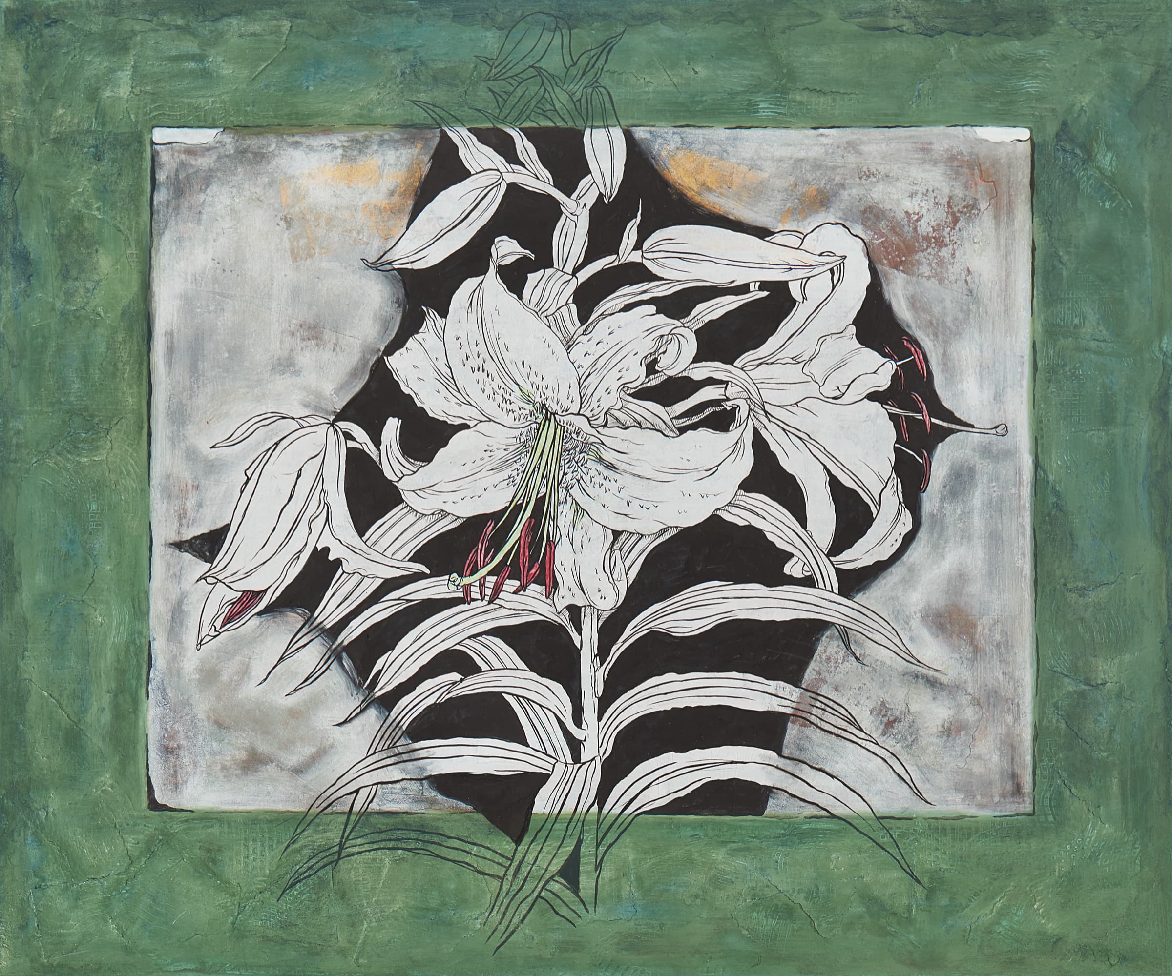 加藤弘光《宙》2007年 紙本墨画金彩着色 60.6 × 72.7 cm