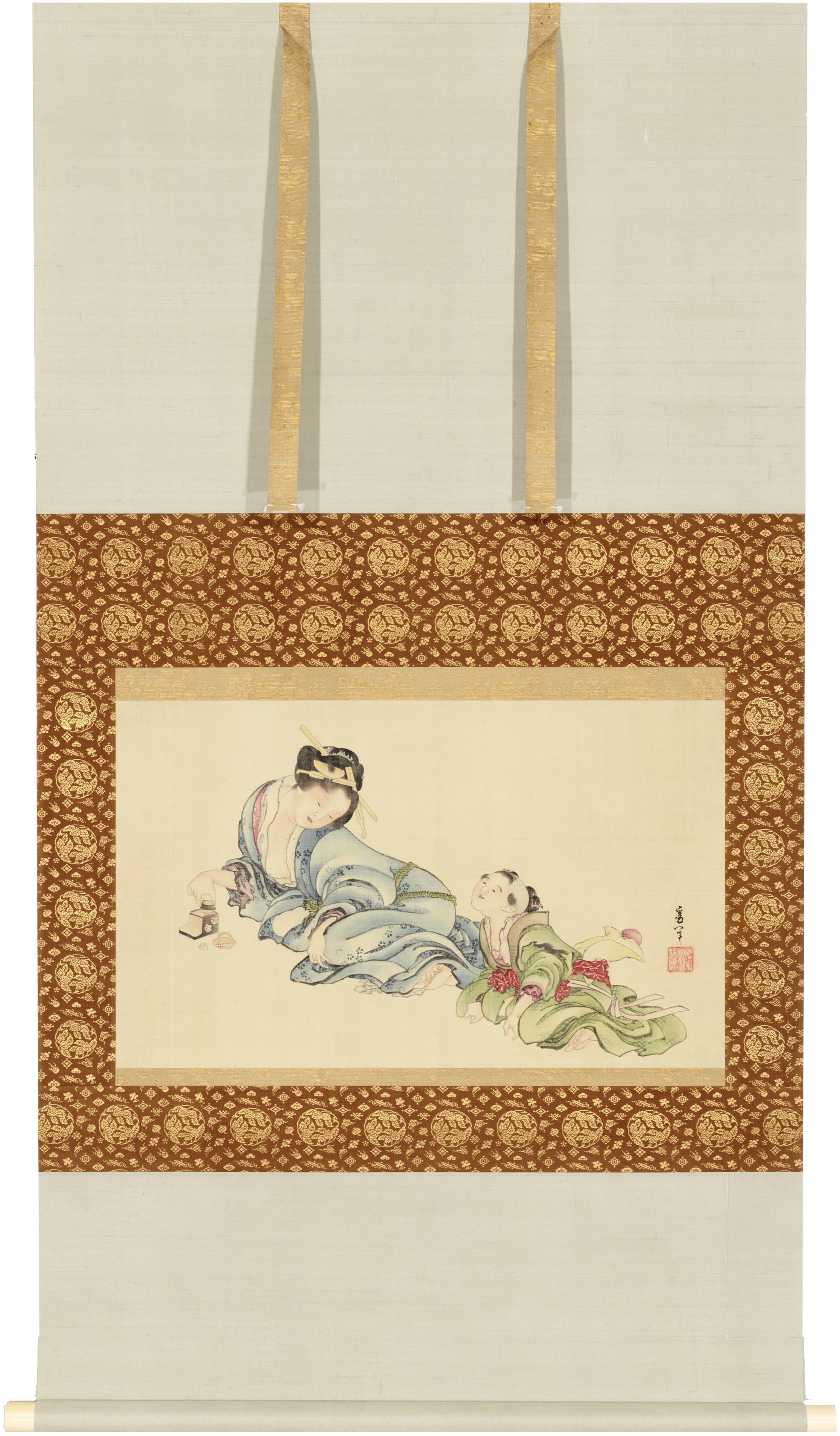 葛飾北斎《母子図》35.9 × 59.5 cm