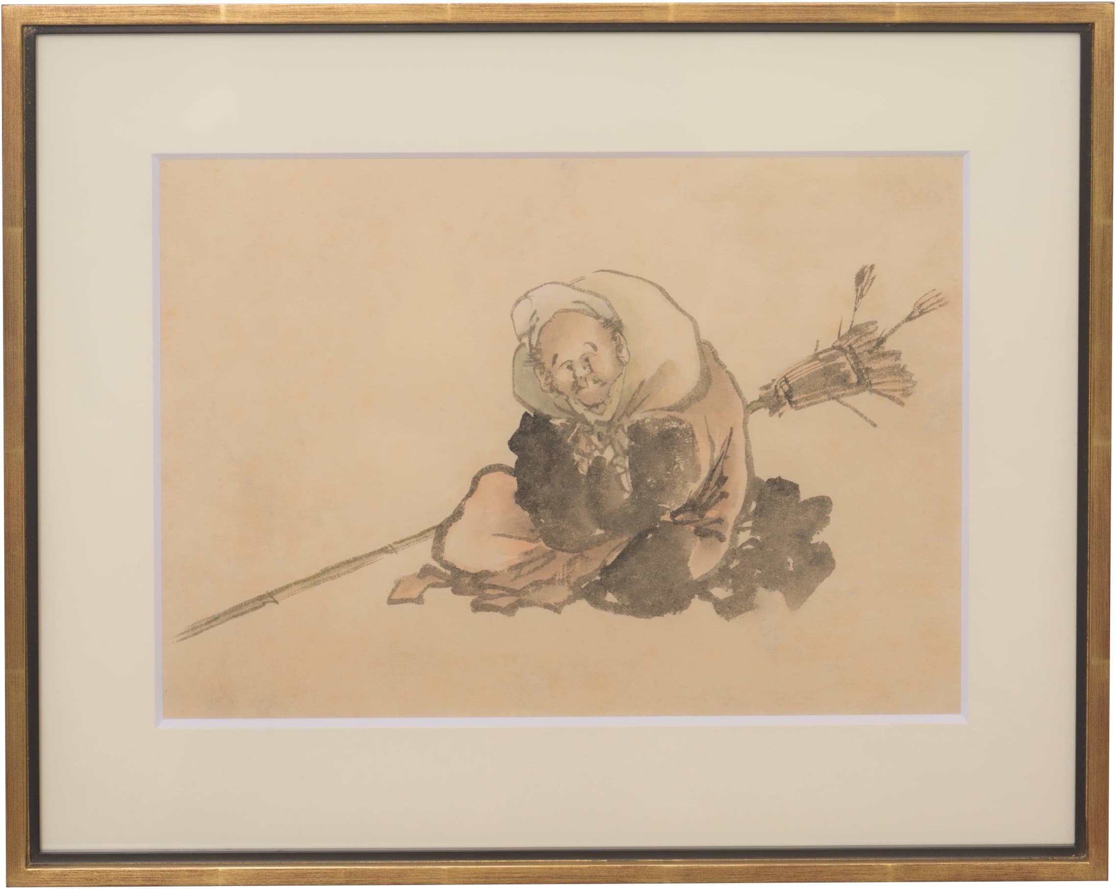 葛飾北斎《茶筅売図》紙本墨画着色 24.1 × 34.0 cm