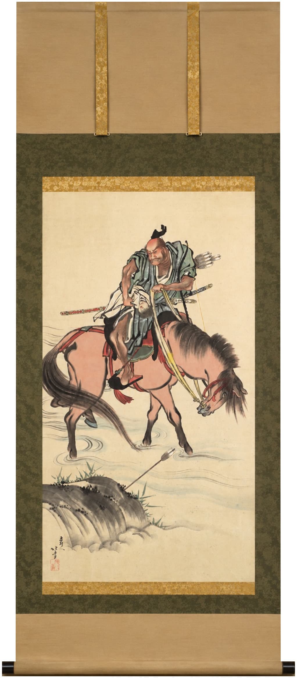 葛飾北斎《比企判官能員物語図》108.7 × 55.1 cm