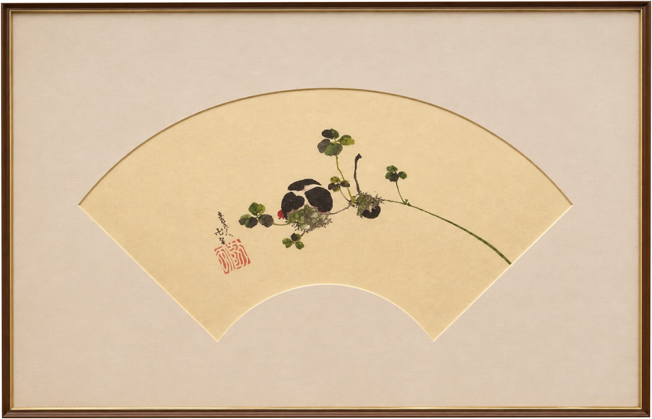Katsushika Hokusai《Small Eggplants and Wild Strawberries》Ink and colors on Japanese paper