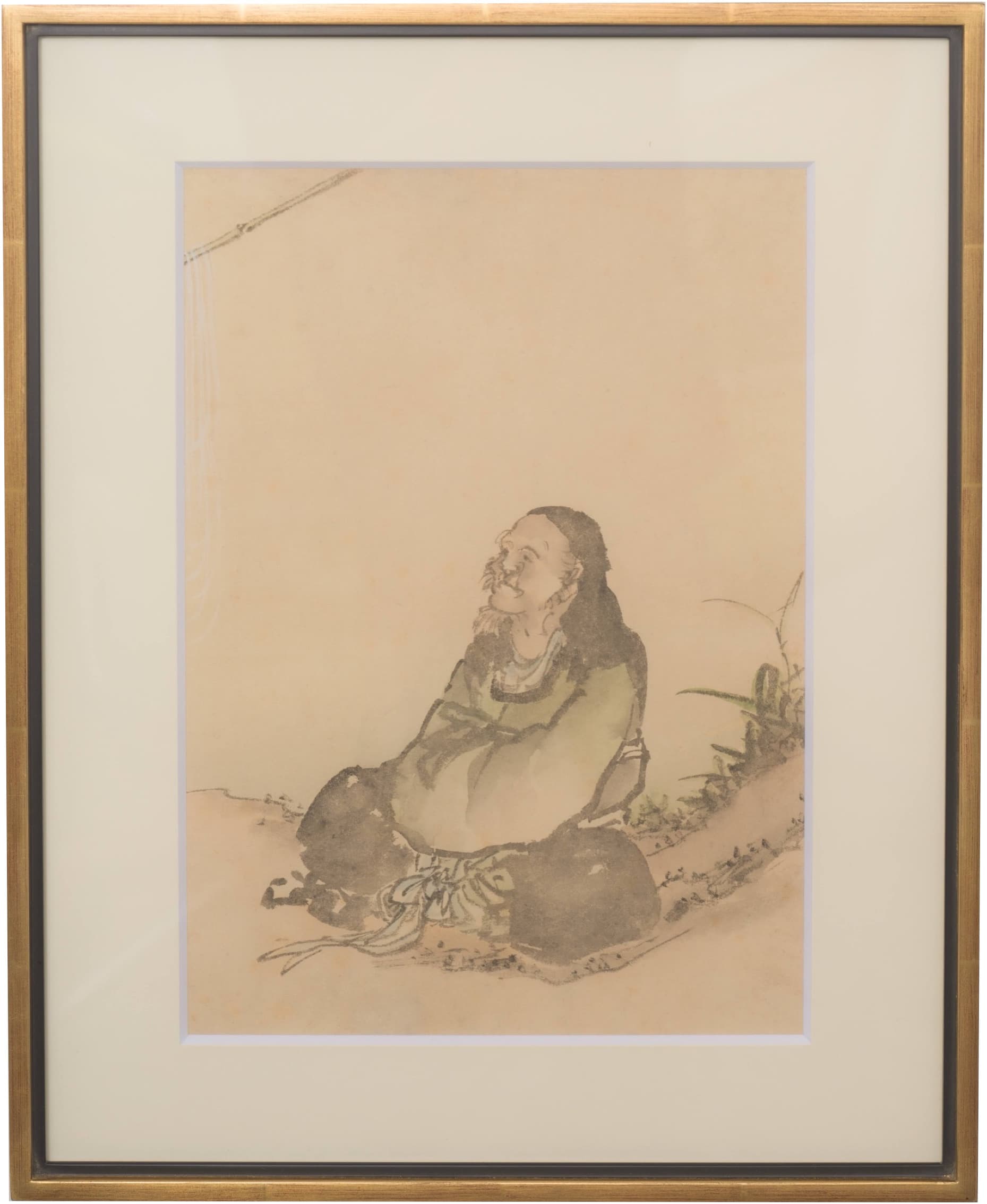 葛飾北斎《孔子図》紙本墨画着色 34.0 × 24.1 cm
