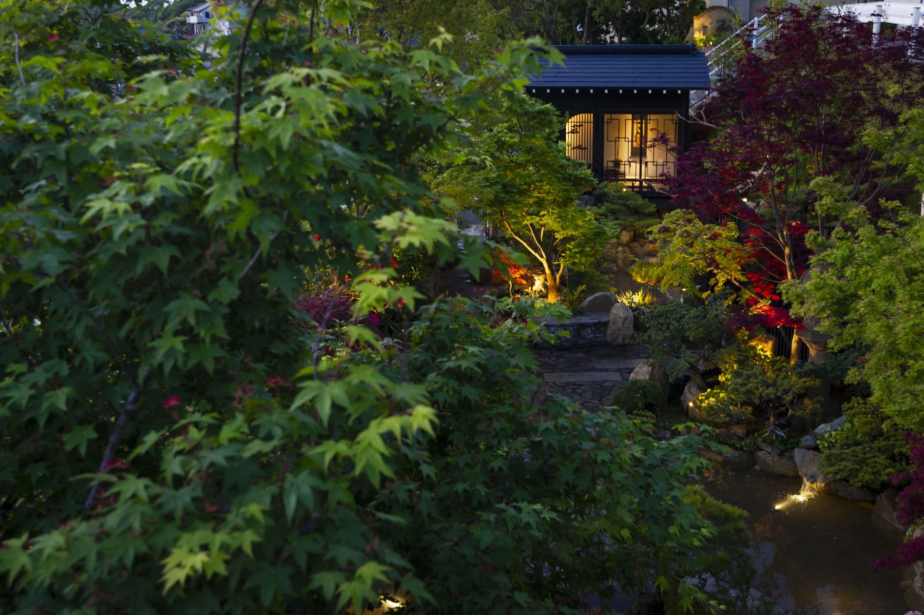 Le jardin japonais illuminé