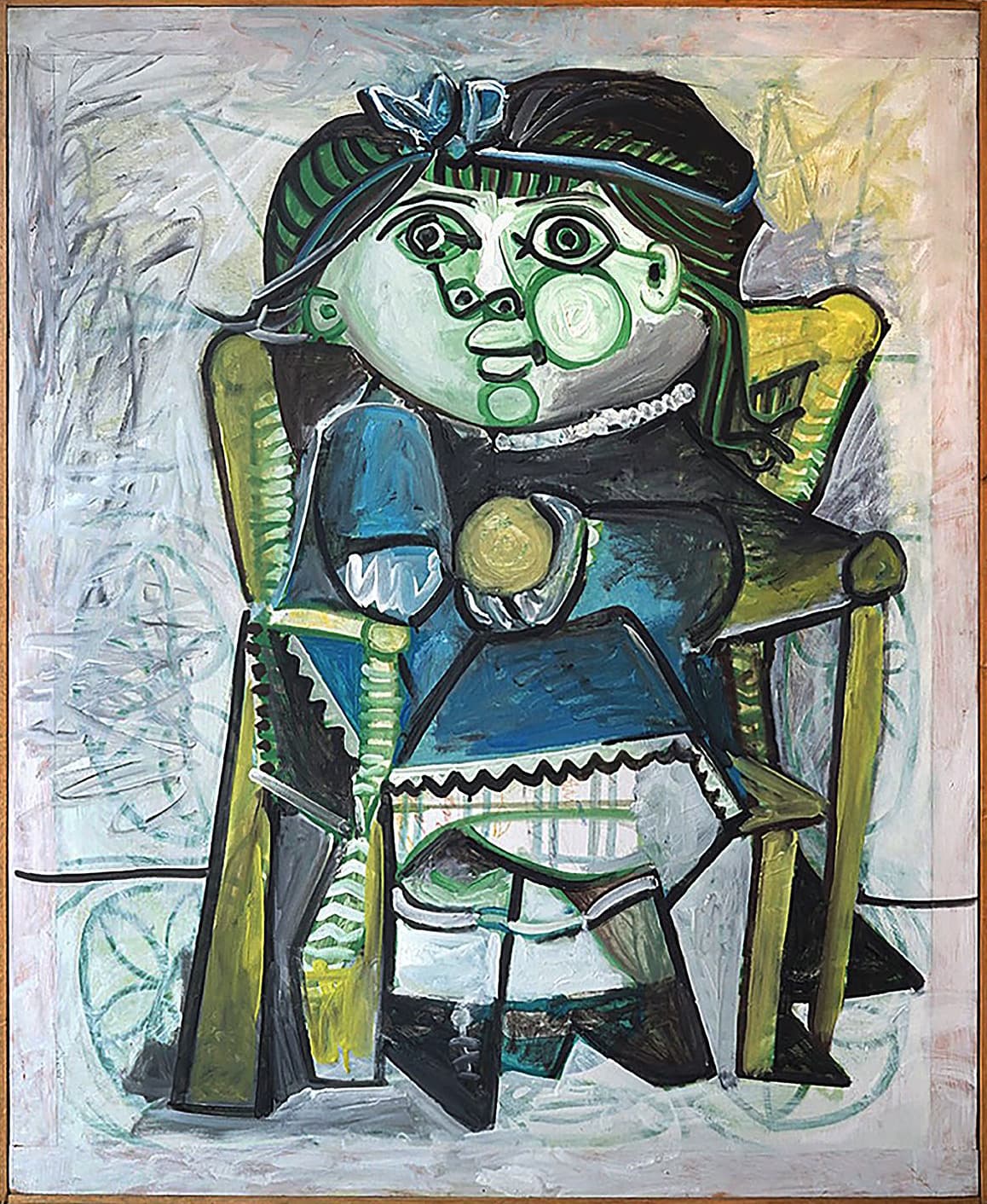 パブロ・ピカソ《オレンジを持つ子ども》1951年 エナメル・合板 108 × 89 cm