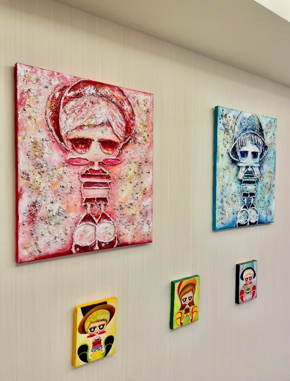 Works large and small hung on the wall