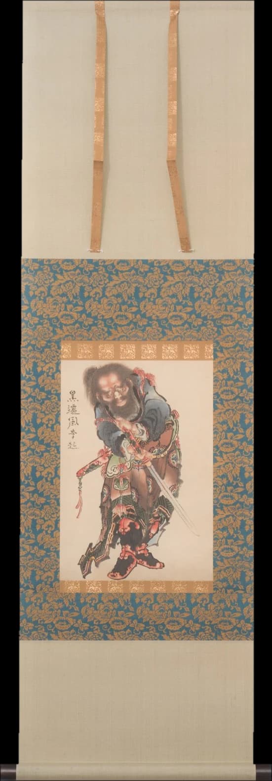 葛飾北斎《黒遷風李起図》紙本墨画着色 24.1 × 34.0 cm