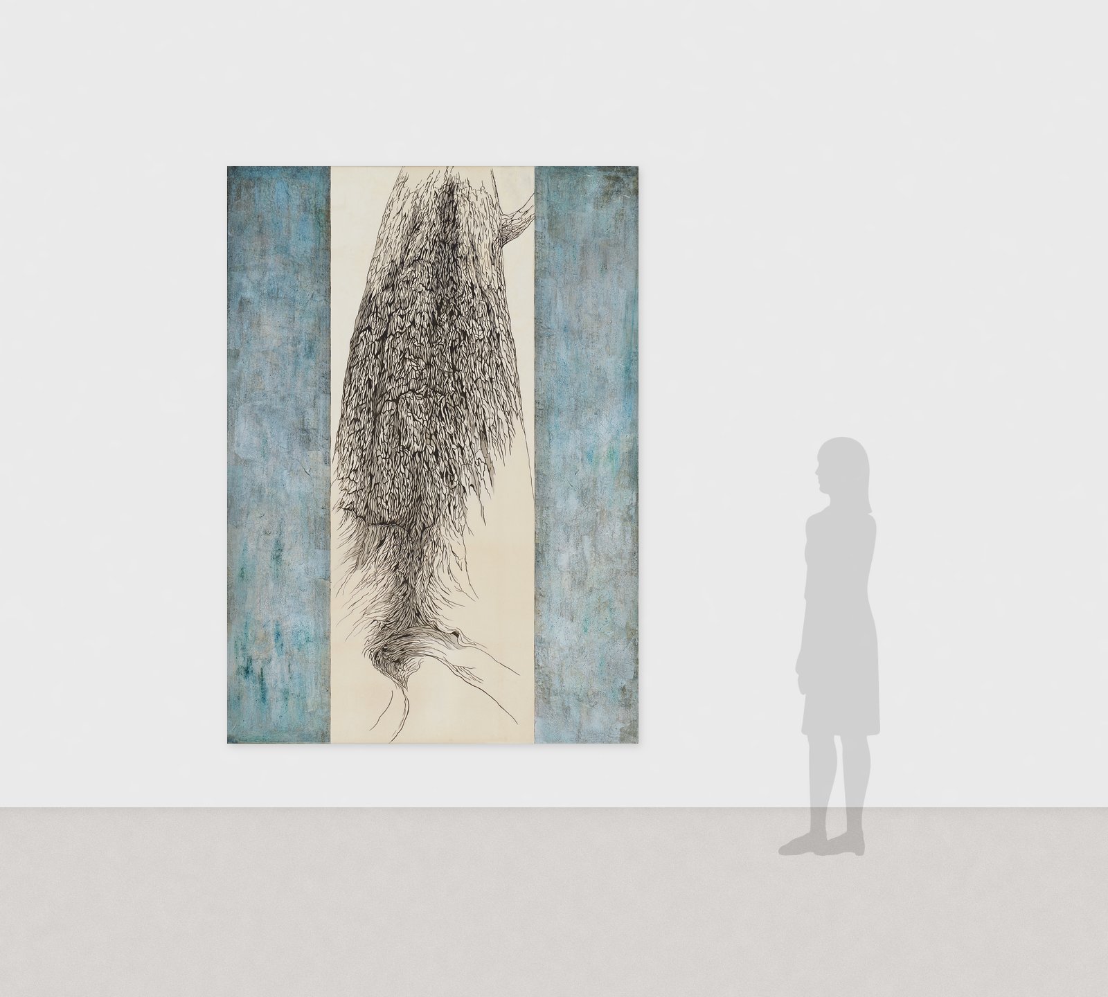 هيروميتسو كاتو《Energy》2007 حبر وألوان على ورق ياباني 227.3 × 162 cm　منظر التركيب