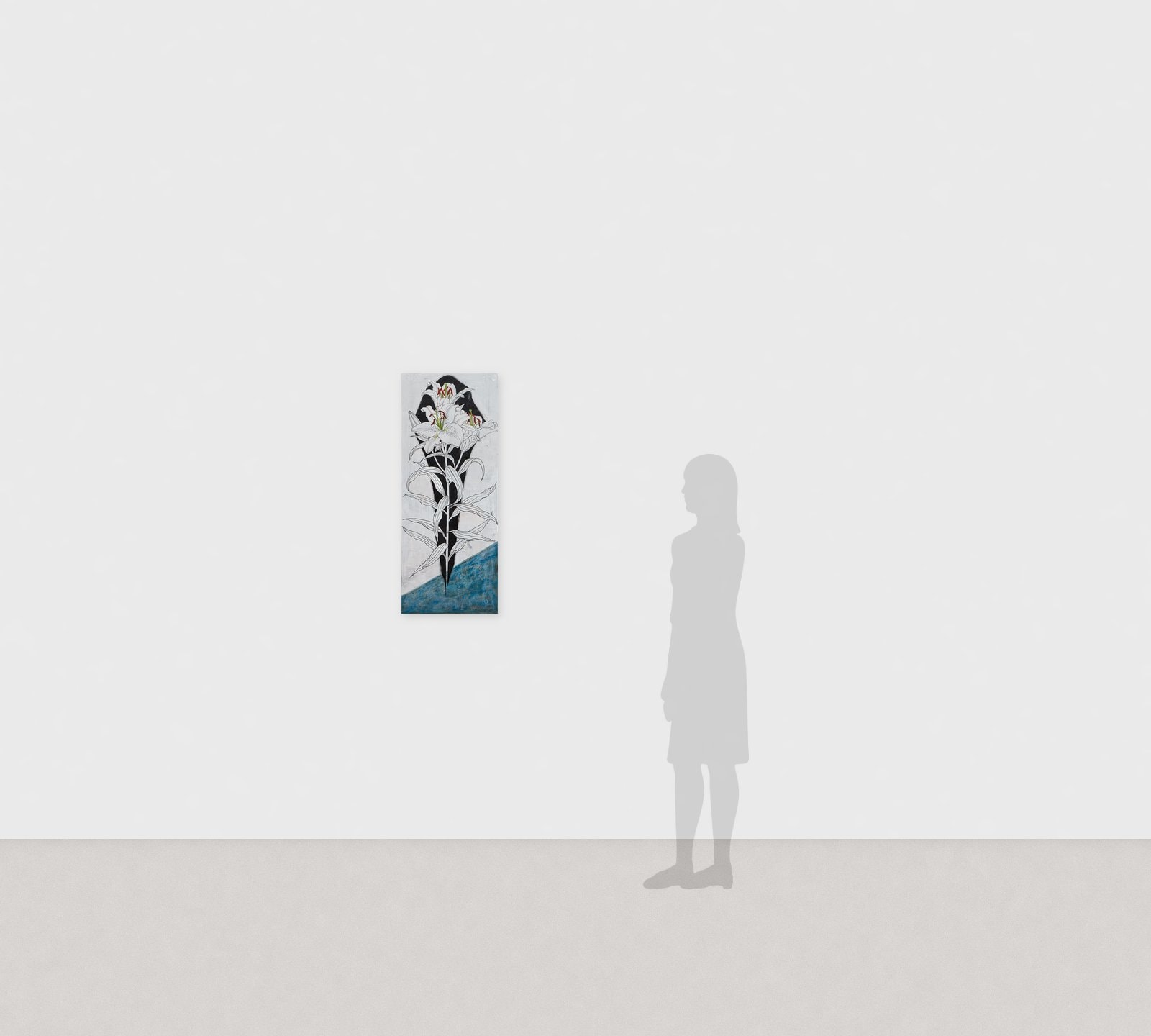 Hiromitsu Kato《In Midsummer》2013 Ink, gold, silver and colors on Japanese paper 91 × 36.5 cm　Installation view