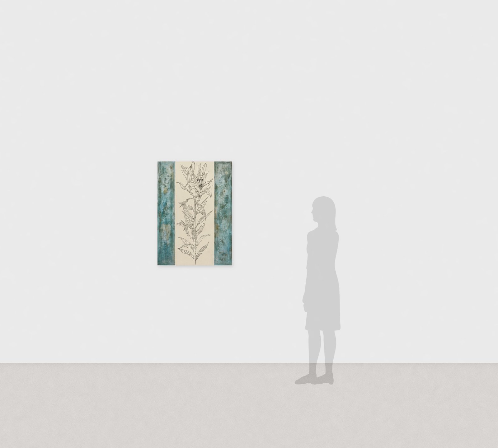 Хиромицу Като《Oh》2005 Тушь, золото и краски на японской бумаге 91 × 65.2 cm　Вид в экспозиции