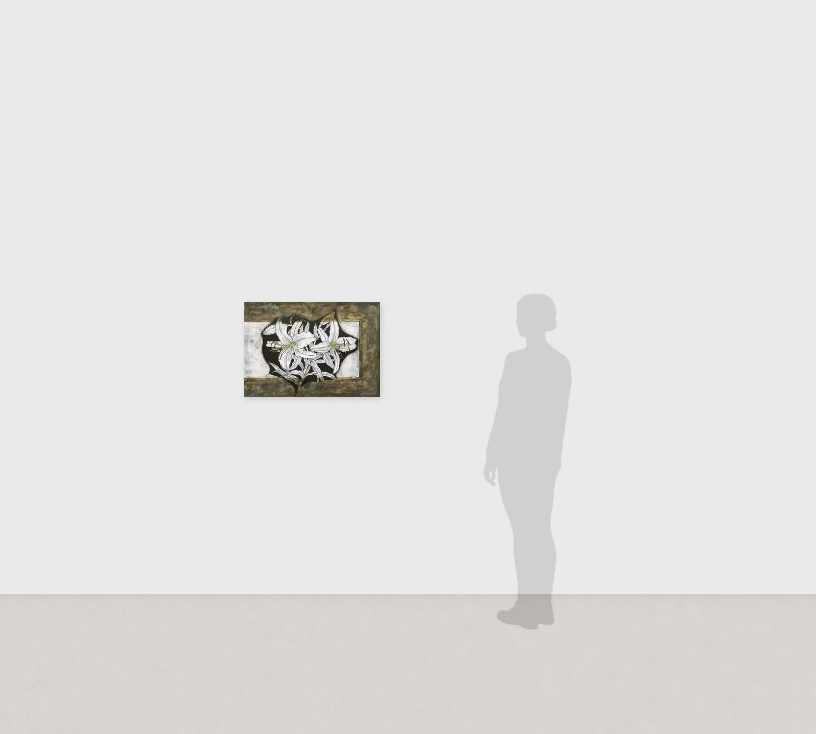 加藤弘光《回想》紙本墨画金銀彩着色 50.7 × 72.7 cm　展示風景