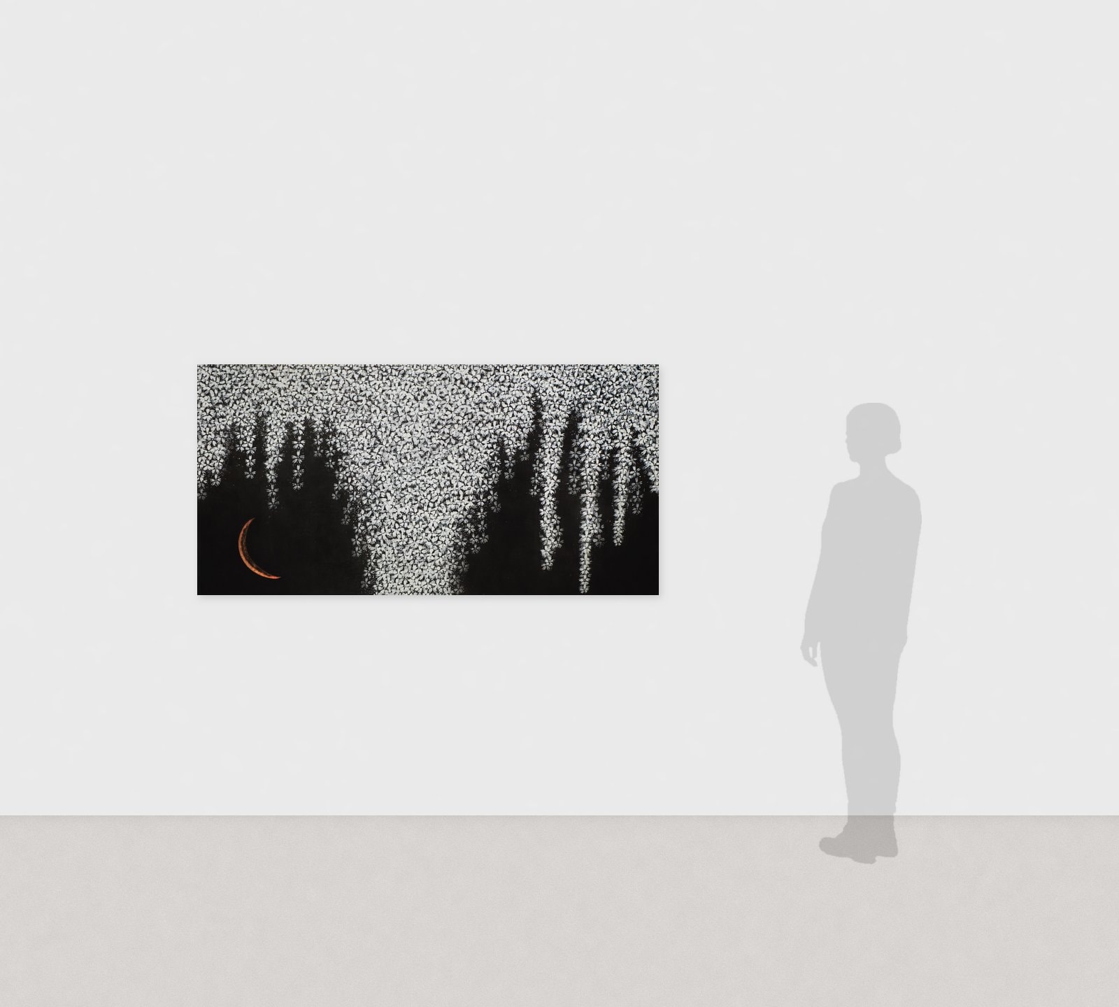加藤弘光《咲良宴》2016年 紙本墨画金銀彩着色 90 × 180 cm　展示風景