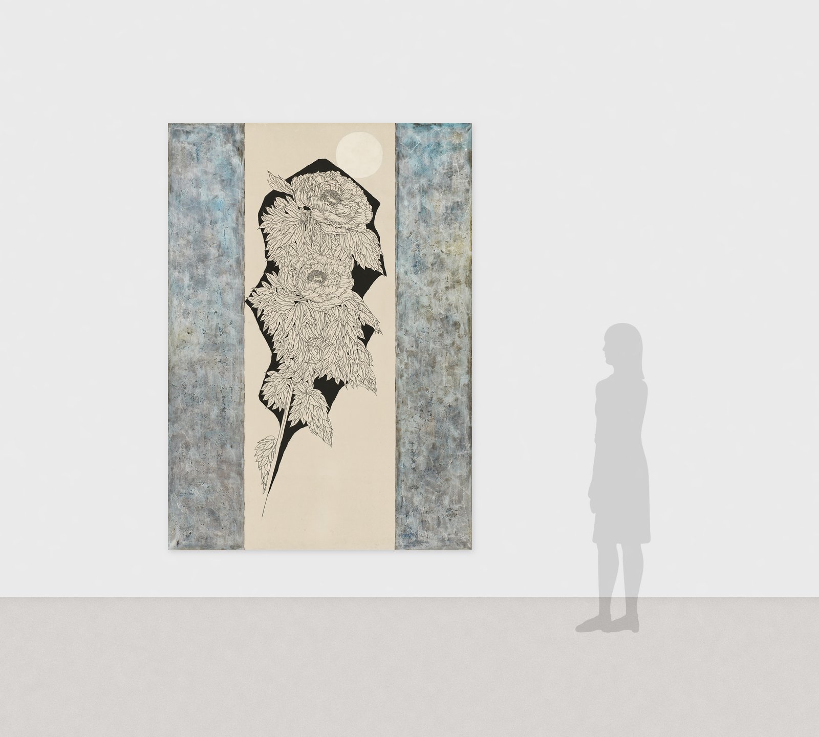 هيروميتسو كاتو《SANCTUARY》2011 حبر وذهب وفضة وألوان على ورق ياباني 227.3 × 162.1 cm　منظر التركيب