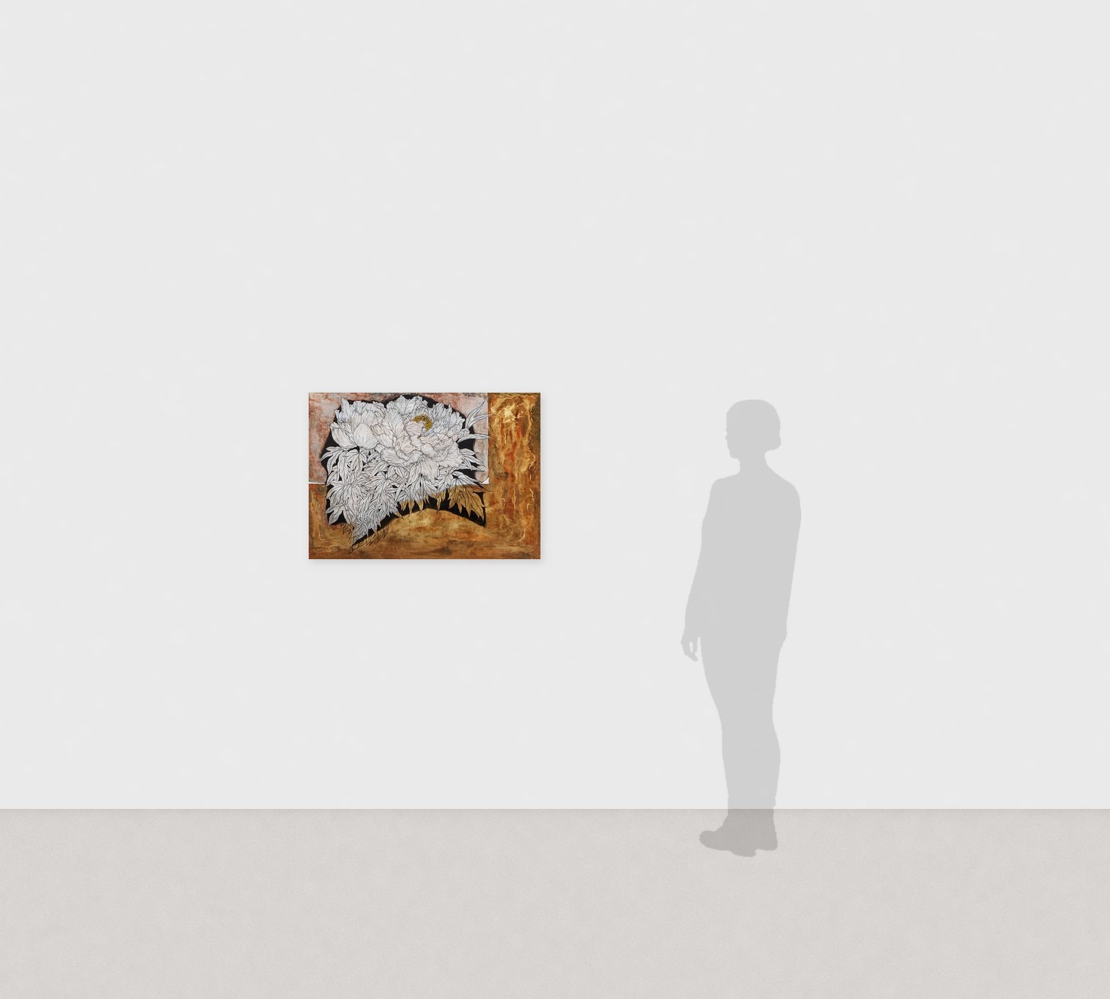加藤弘光《瑞光》2013年 紙本墨画金彩着色 65.3 × 91.1 cm　展示風景