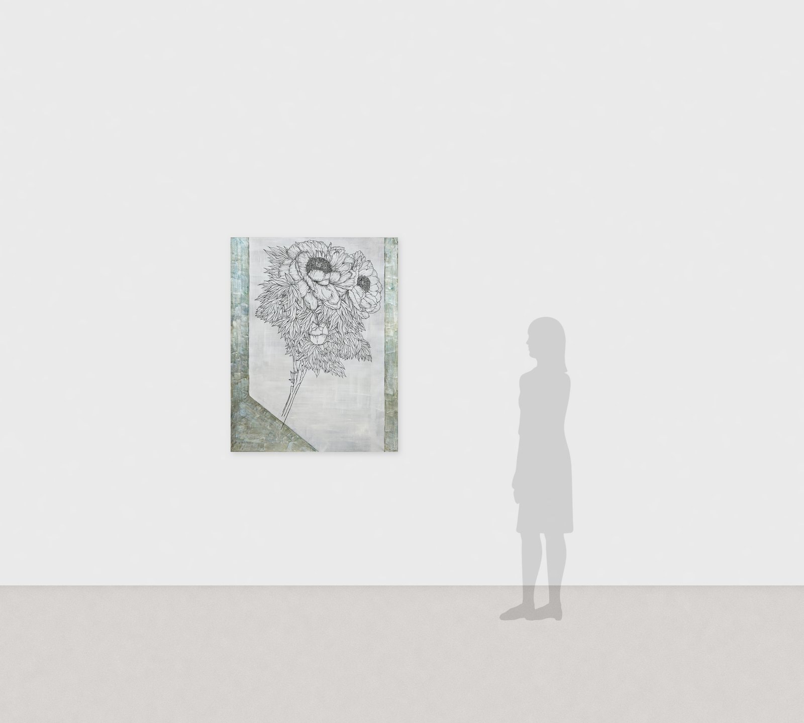 هيروميتسو كاتو《Soukyoku》2015 حبر وفضة وألوان على ورق ياباني 116.7 × 91 cm　منظر التركيب