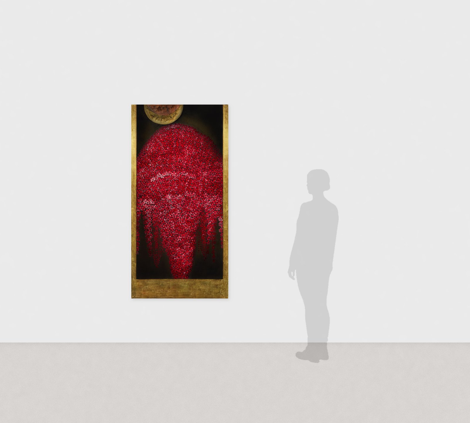 加藤弘光《光輝》2018年 紙本墨画金銀彩着色 180 × 90 cm　展示風景