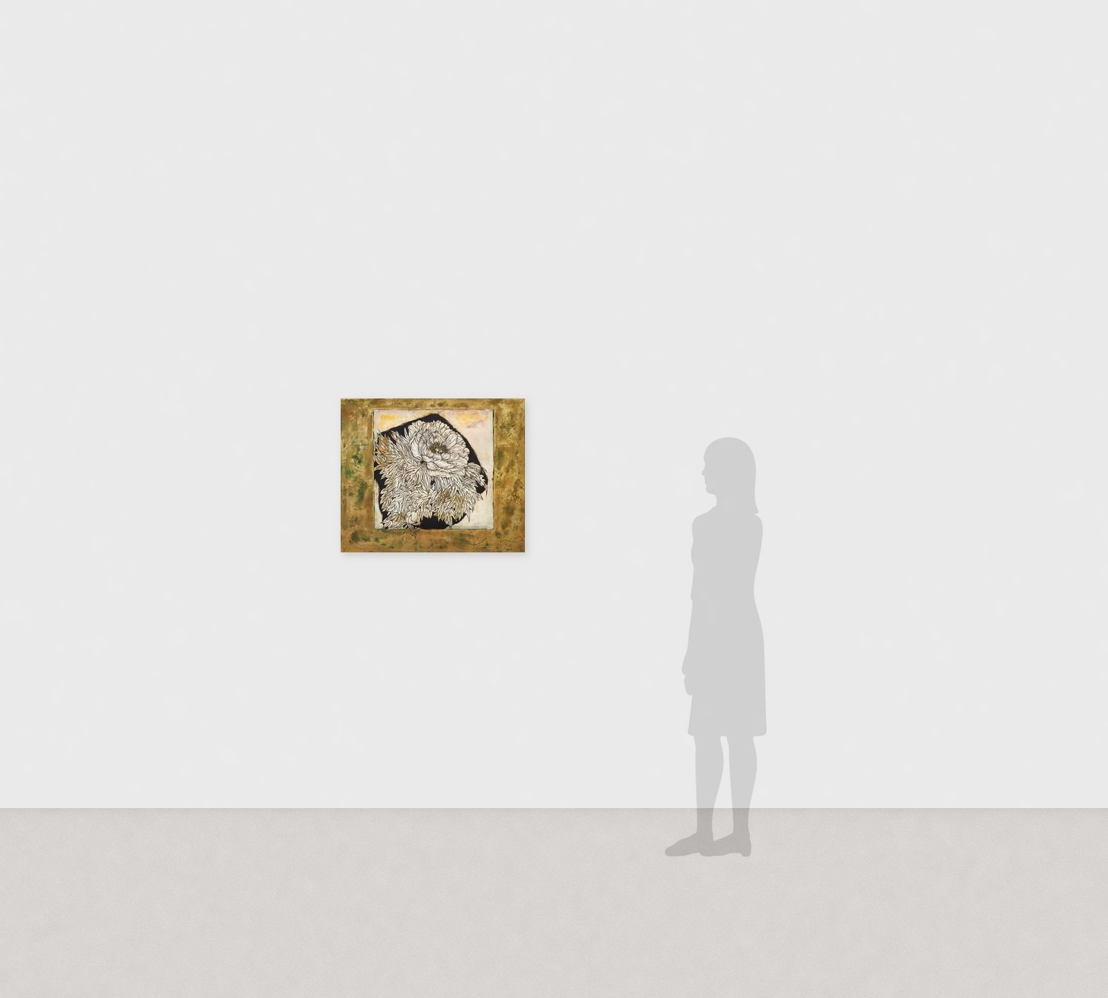 加藤弘光《唯》2005年 紙本墨画金彩着色 60.5 × 72.7 cm　展示風景