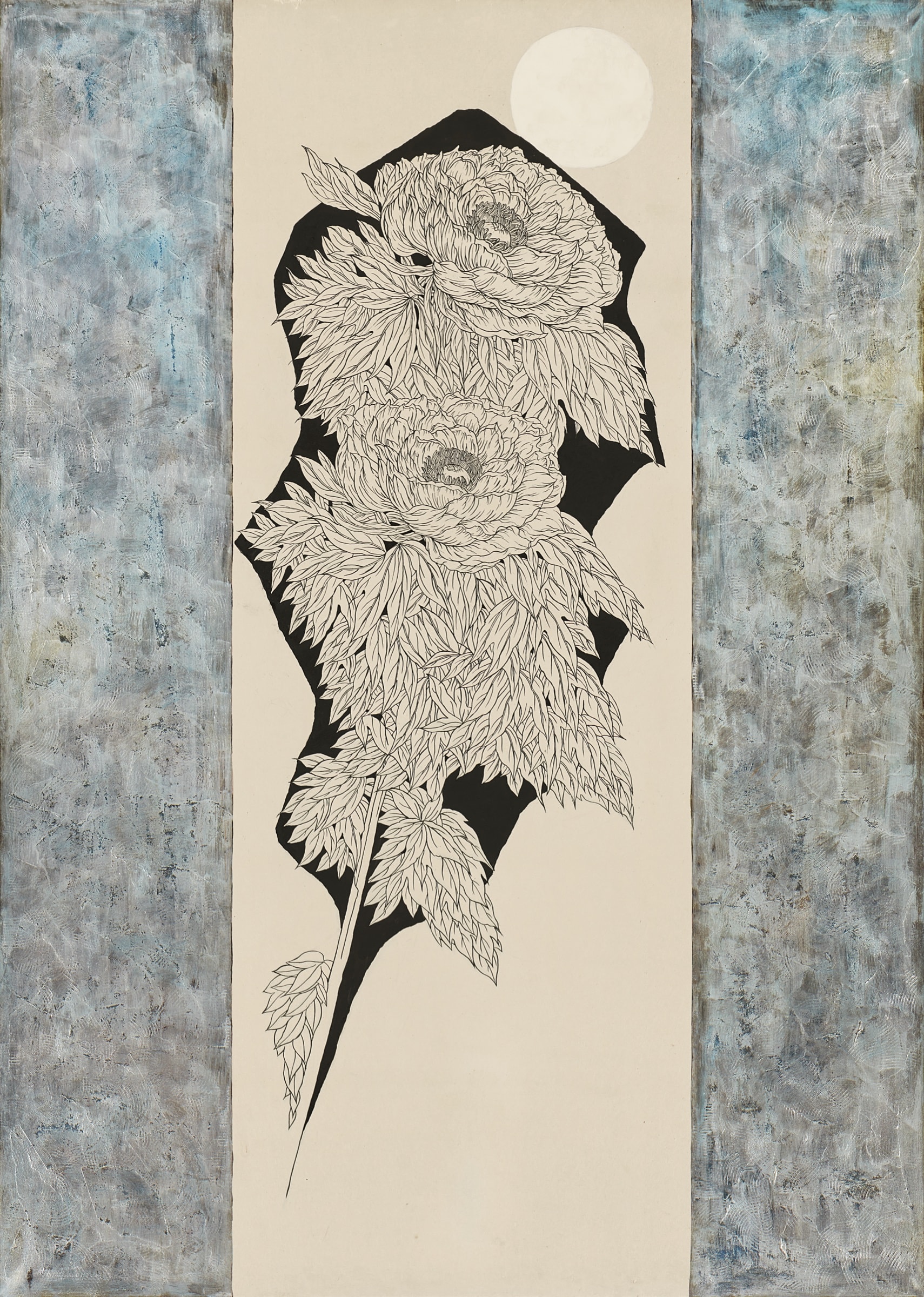 هيروميتسو كاتو《SANCTUARY》2011 حبر وذهب وفضة وألوان على ورق ياباني 227.3 × 162.1 cm