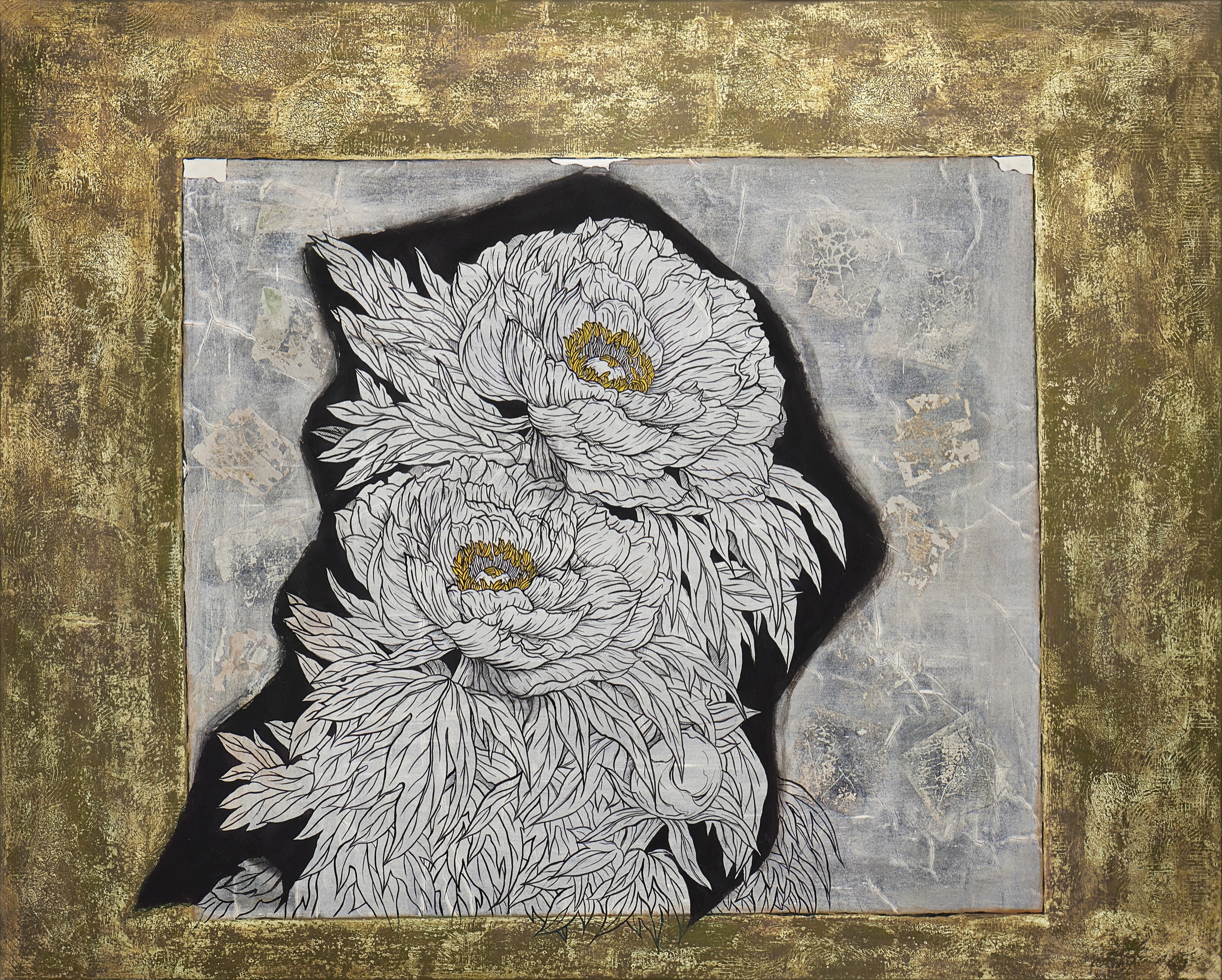 Hiromitsu Kato《悠2》Ink, gold, silver and colors on Japanese paper 130 × 162 cm