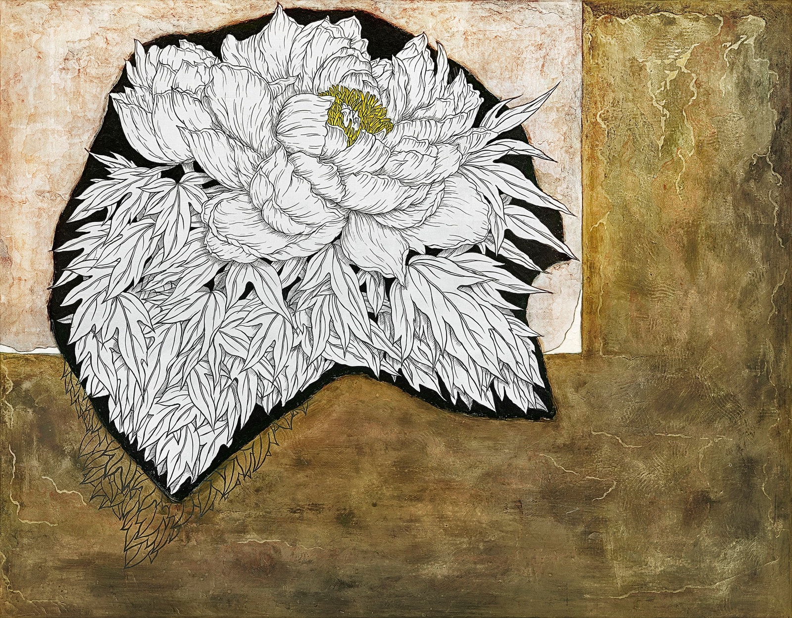 加藤弘光《瑞光2》2014年 紙本墨画金銀彩着色 91 × 116.5 cm