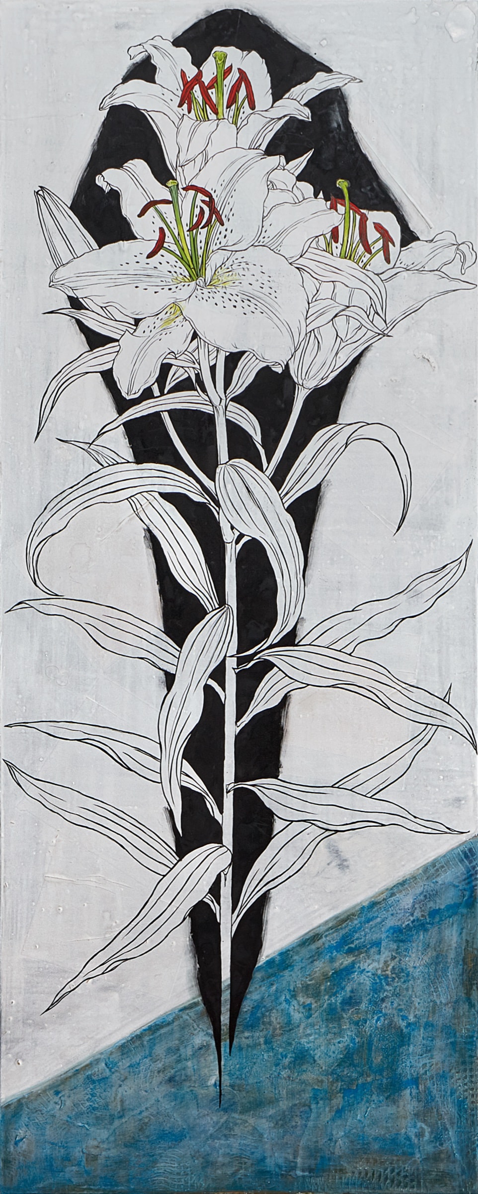 Hiromitsu Kato《In Midsummer》2013 Ink, gold, silver and colors on Japanese paper 91 × 36.5 cm