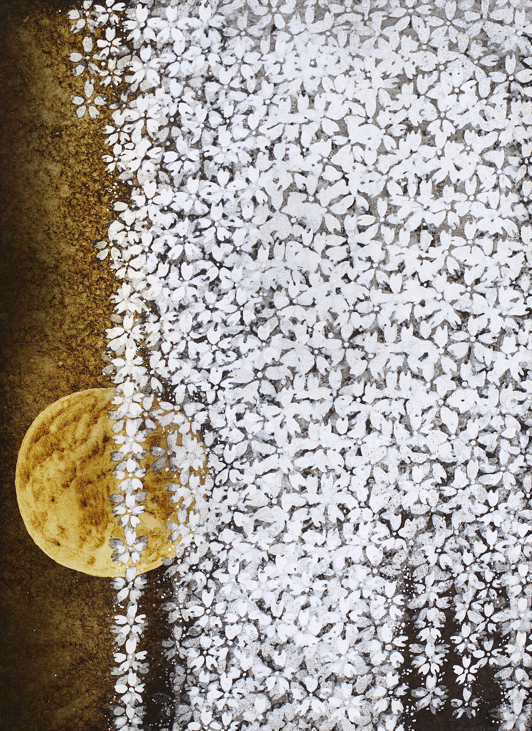 Hiromitsu Kato《Moon Light》2016 Tinta, oro y colores sobre papel japonés 72.8 × 53 cm