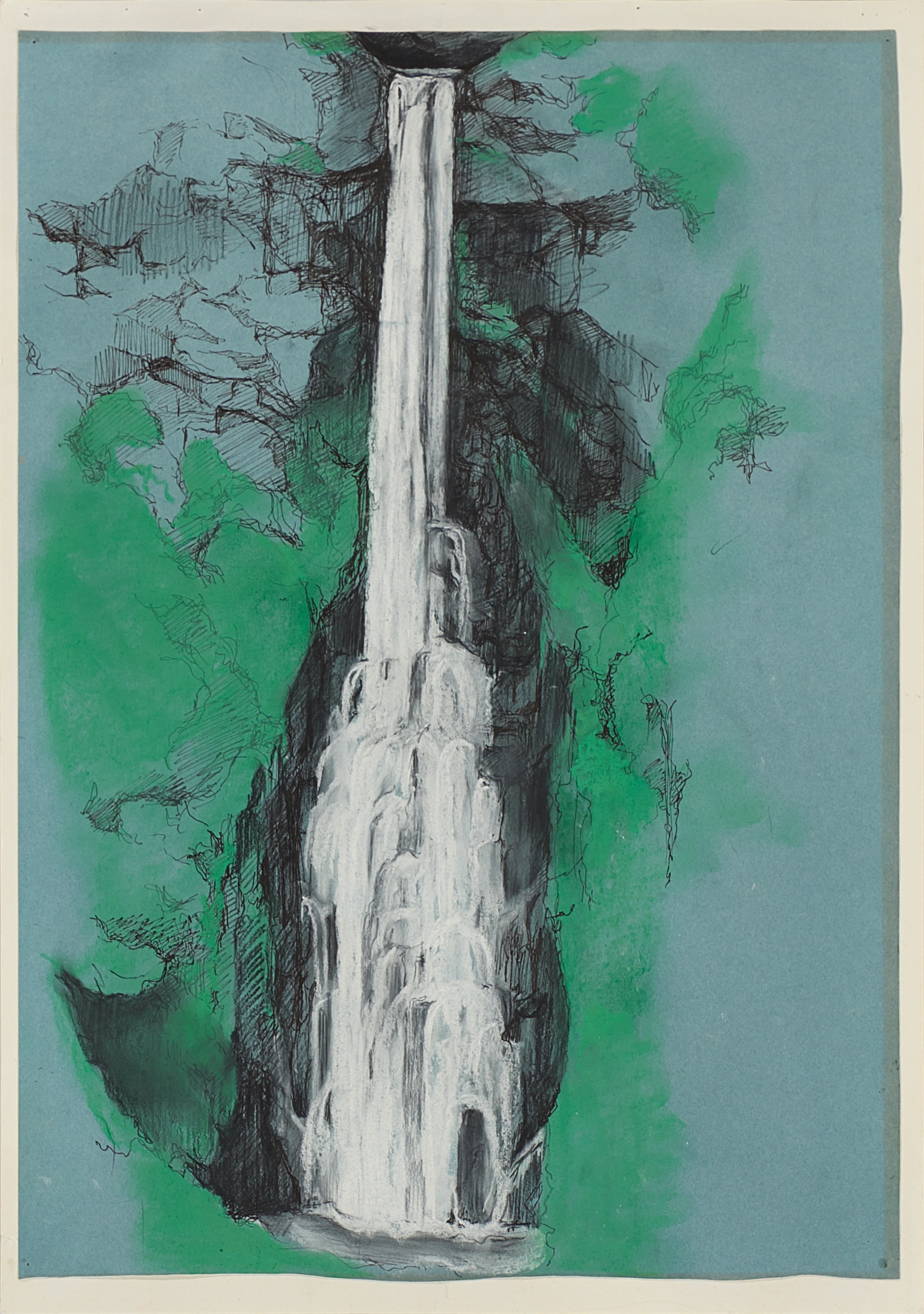 Hiromitsu Kato《Taki》2000 Ink, gold and colors on Japanese paper 50.5 × 35.5 cm
