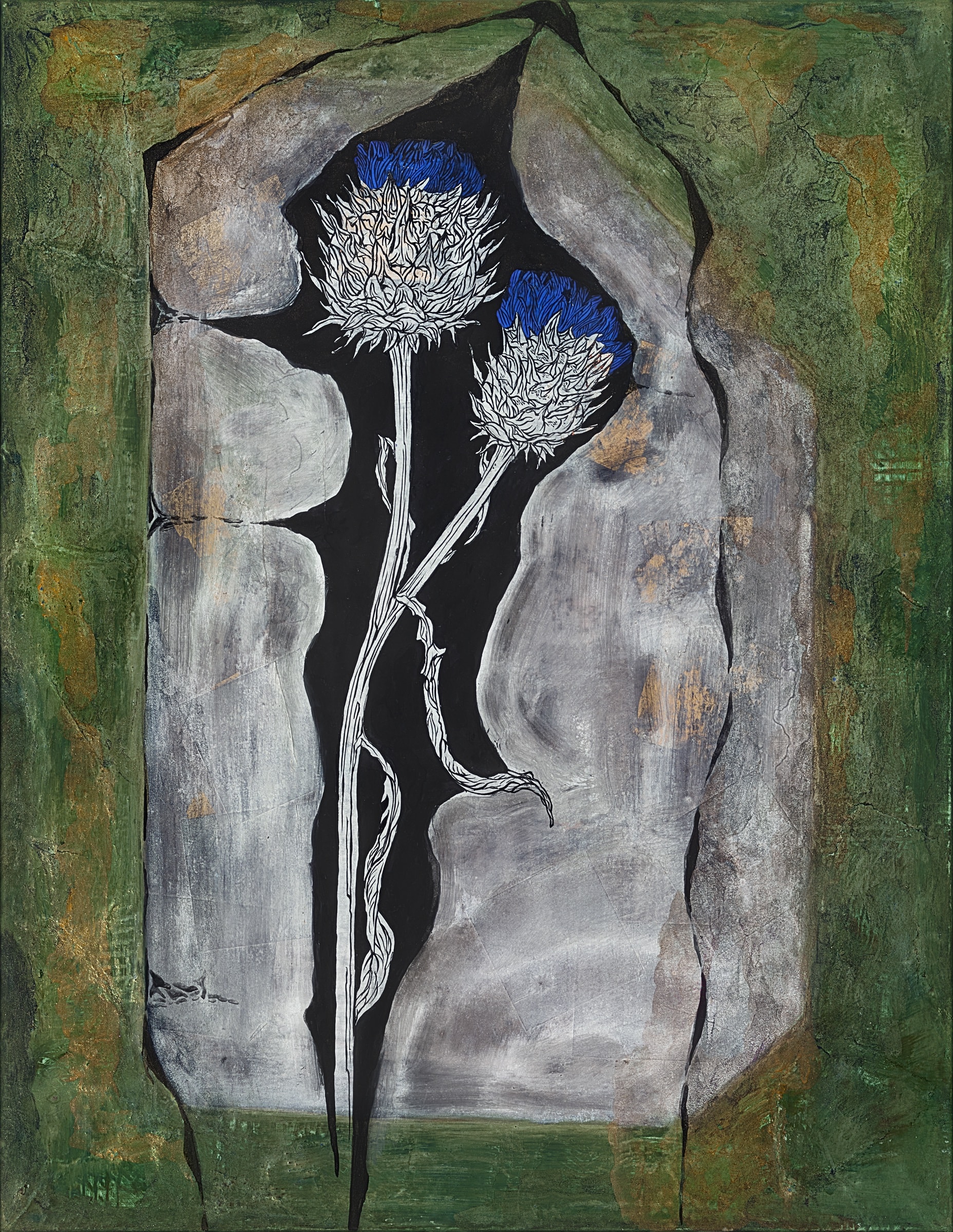 Hiromitsu Kato《Noble》Tinta, oro, plata y colores sobre papel japonés 53 × 41 cm