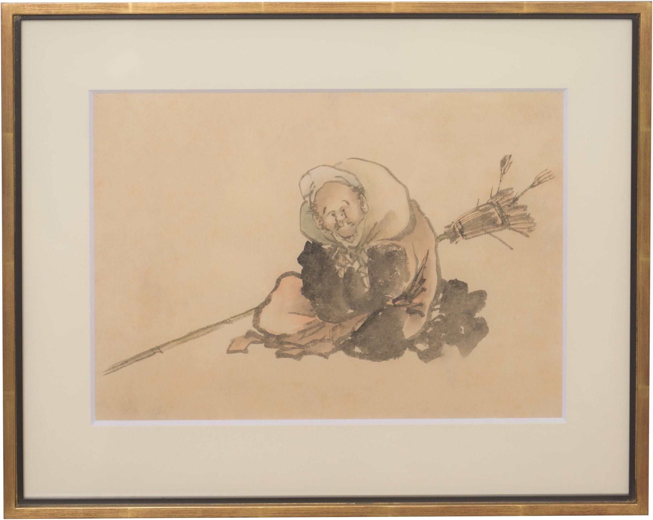 葛飾北斎《茶筅売図》紙本墨画着色 24.1 × 34.0 cm