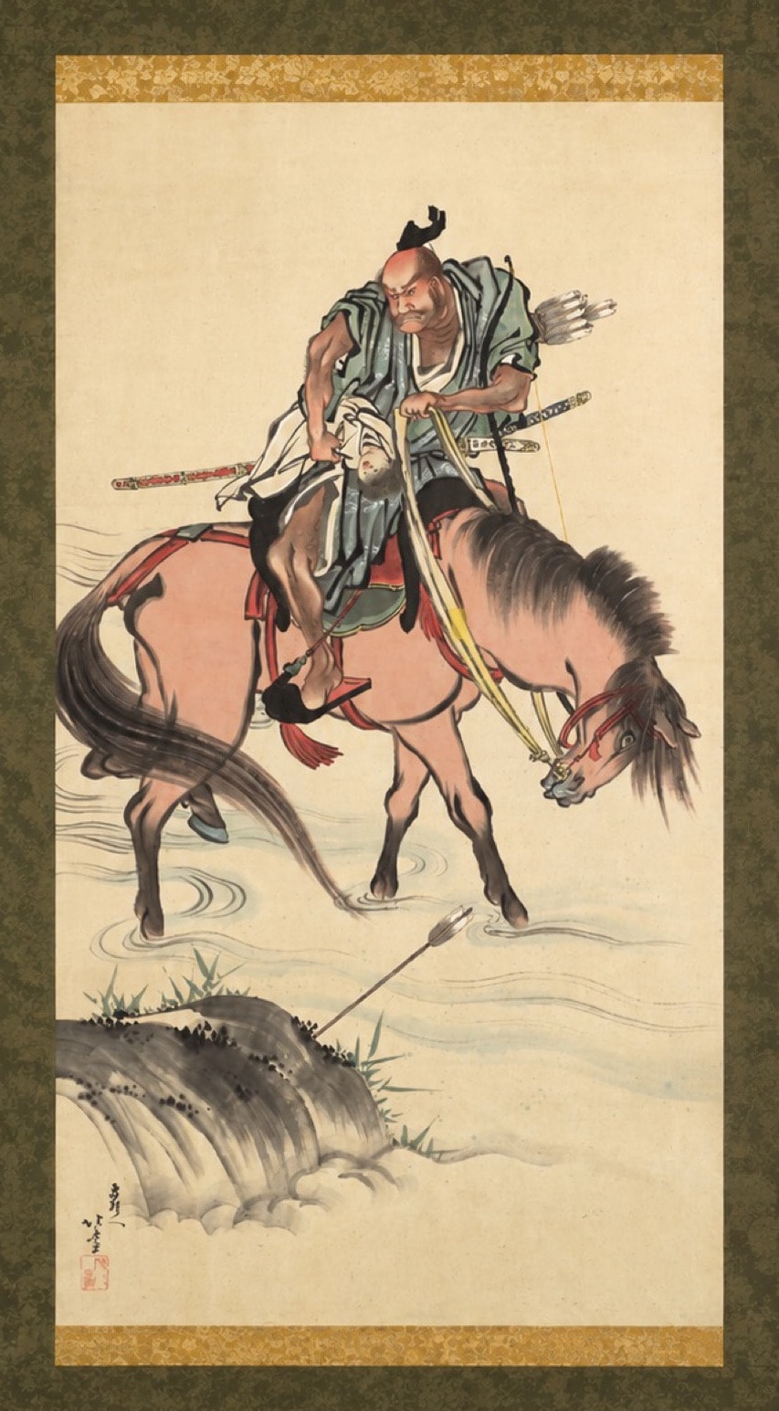葛飾北斎《比企判官能員物語図》108.7 × 55.1 cm