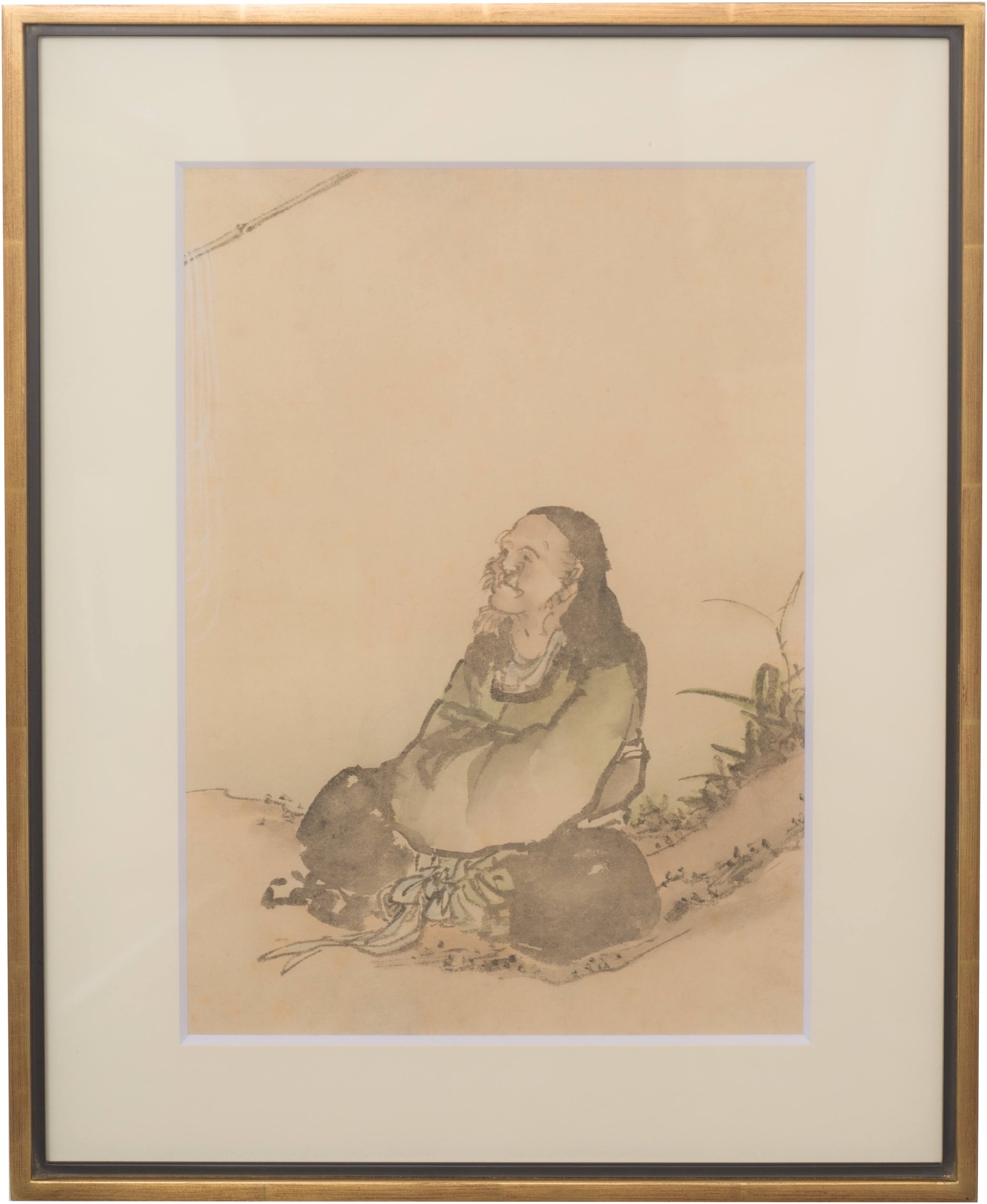 葛飾北斎《孔子図》紙本墨画着色 34.0 × 24.1 cm