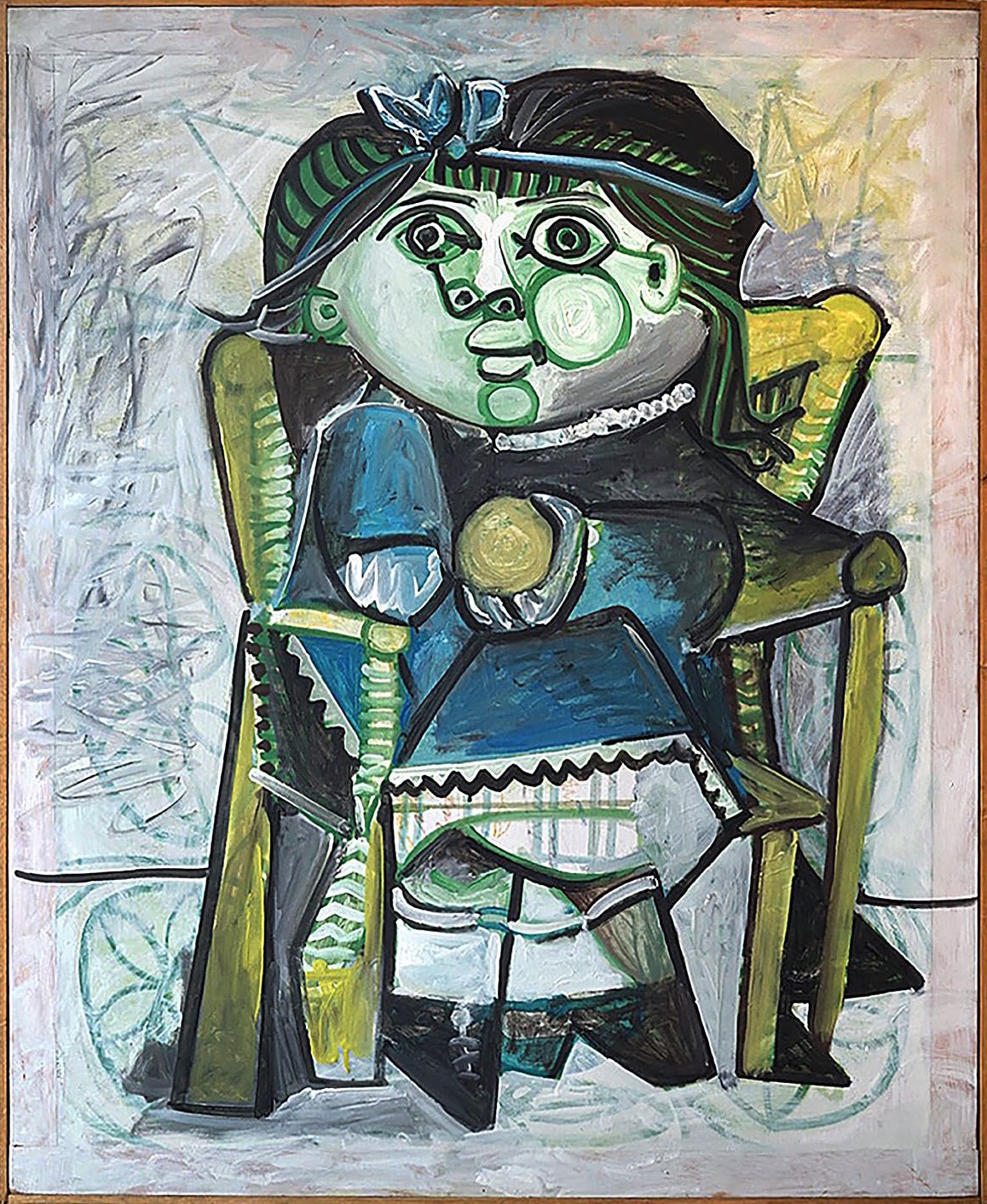 パブロ・ピカソ《オレンジを持つ子ども》1951年 エナメル・合板 108 × 89 cm
