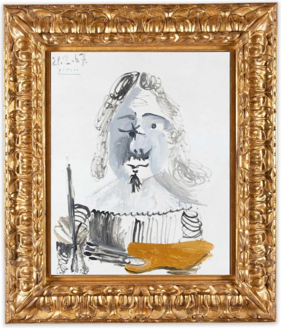 巴勃罗·毕加索《画家》1967年 布面油彩（原始画布） 100 × 81 cm　装框