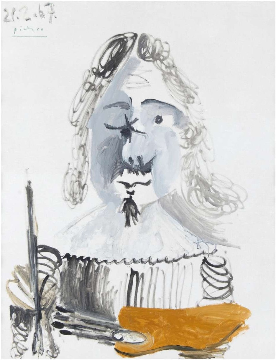 パブロ・ピカソ《画家》1967年 油彩・キャンバス（オリジナルのカンヴァス） 100 × 81 cm