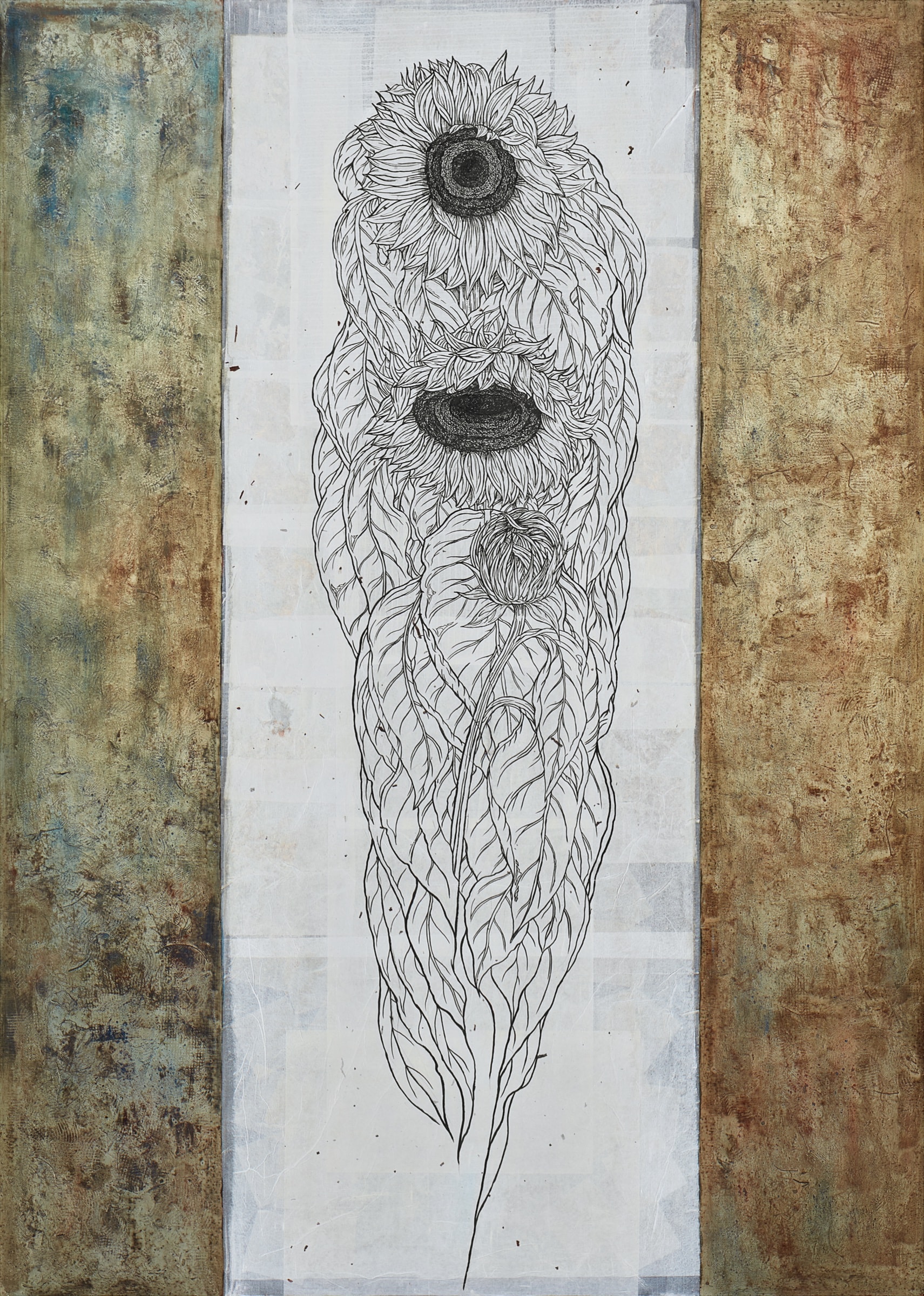 가토 히로미쓰《玄》2011년 지본 수묵 금은채 채색 227.3 × 162.1 cm